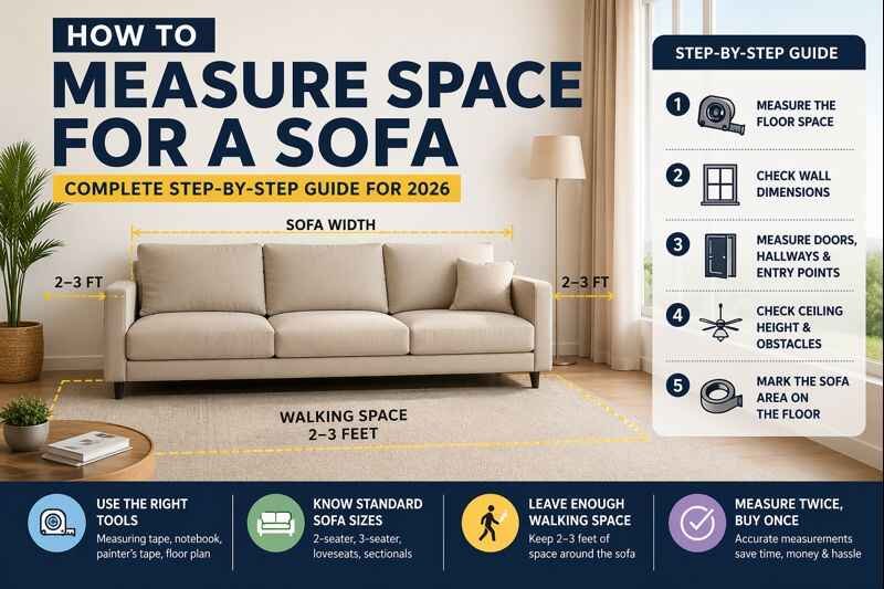 How to Measure Space for a Sofa (Complete Step-by-Step Guide for 2026)