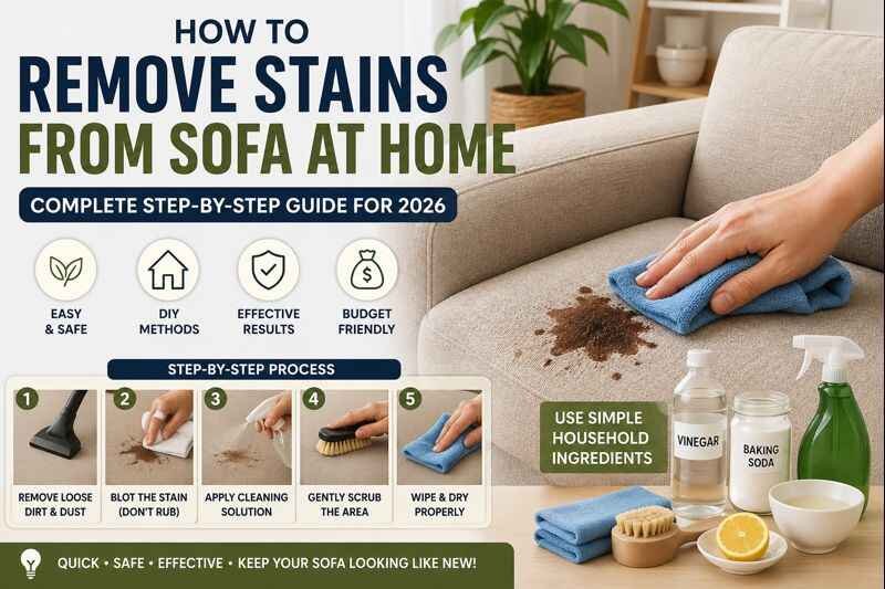 How to Remove Stains from Sofa at Home (Complete Step-by-Step Guide for 2026)