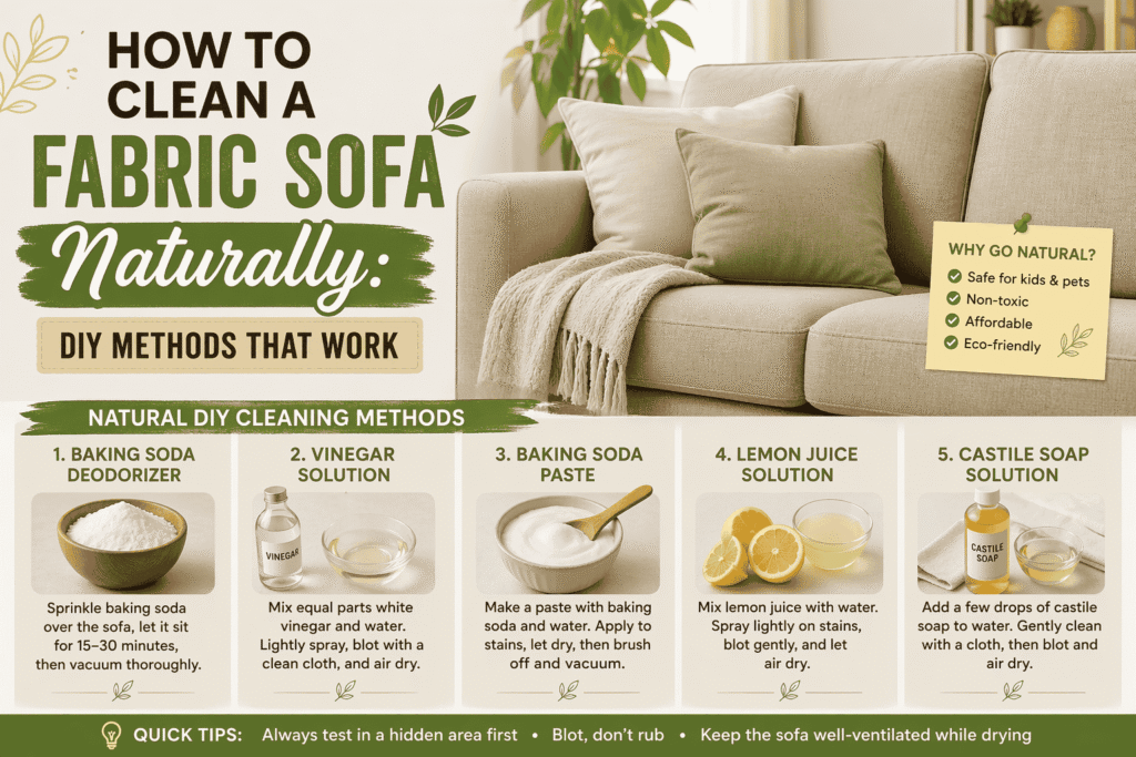 How to Clean a Fabric Sofa Naturally: Easy DIY Methods That Work