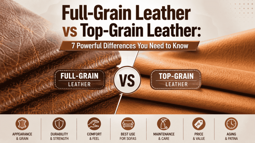 Full-Grain Leather vs Top-Grain Leather: 7 powerful differences for sofa buyers