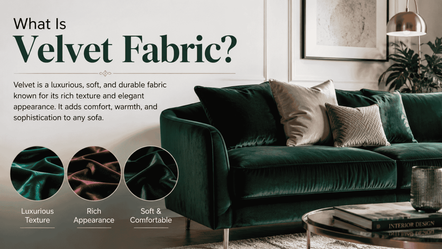 Luxury velvet sofa and practical linen sofa options in Mauritius